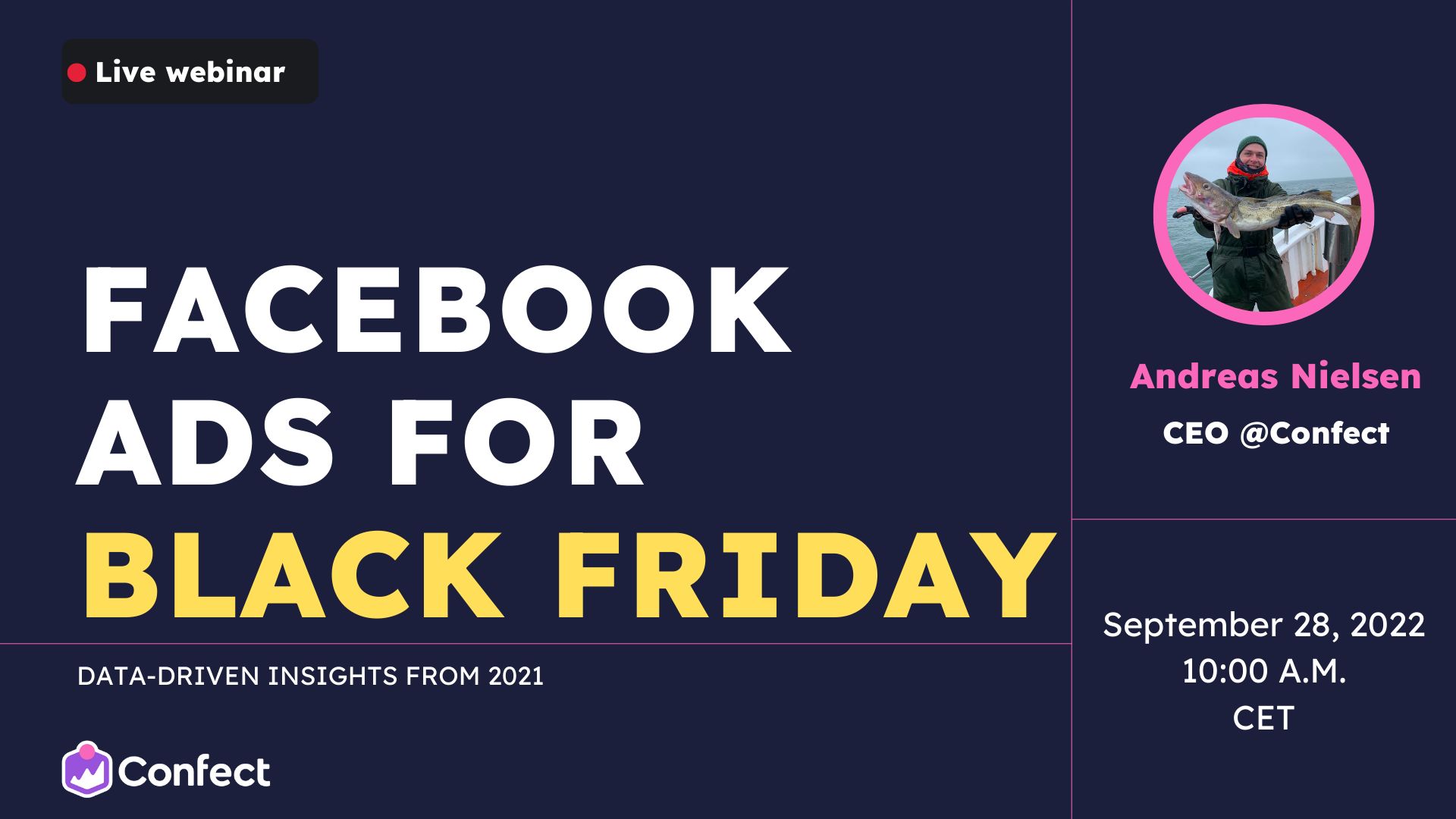 Facebook ads for black Friday webinar banner