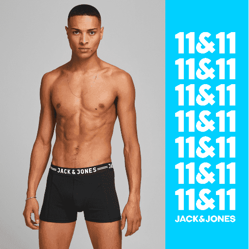 singles day catalog ads example showing male model in underwear